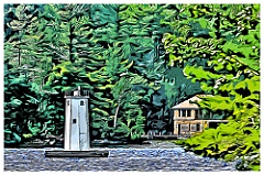Burkehaven Lighthouse on Lake Sunapee - Digital Painting
